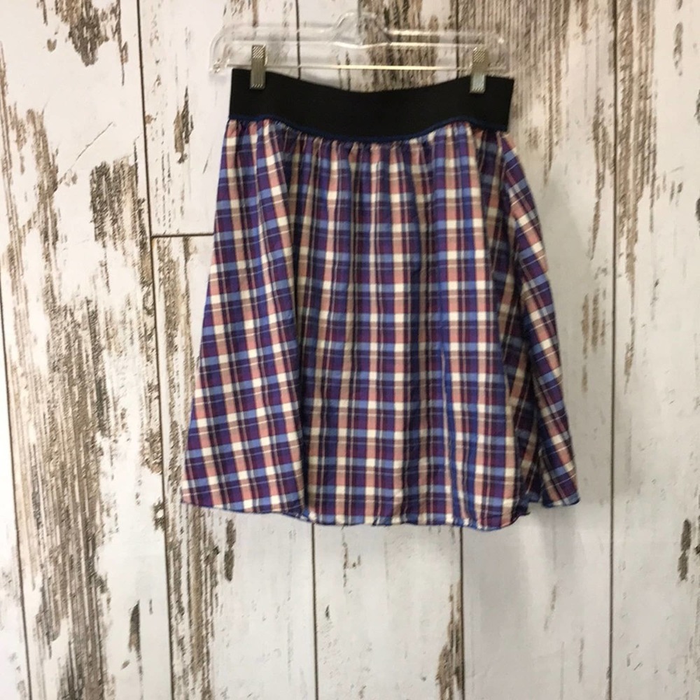 One September Purple Plaid Skirt Size Large